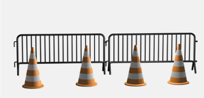Barrière de sécurité et cône de signalisation temporaire 